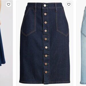 1822 Denim Button Front Denim Skirt Size 12